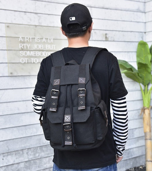 Influx street canvas backpack unisex backpack retro leisure travel bag