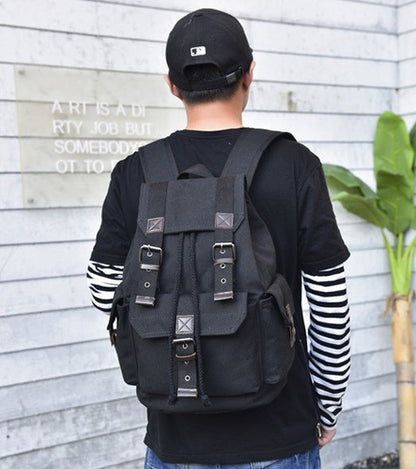 Influx street canvas backpack unisex backpack retro leisure travel bag
