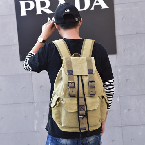 Influx street canvas backpack unisex backpack retro leisure travel bag