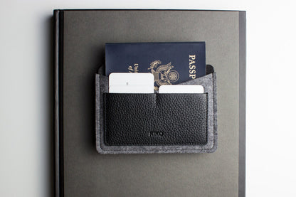 wool felt travel wallet