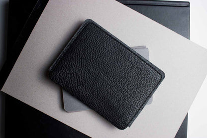 Handmade Leather & Wool Felt Passport Holder – Slim Travel Wallet with Card Slots