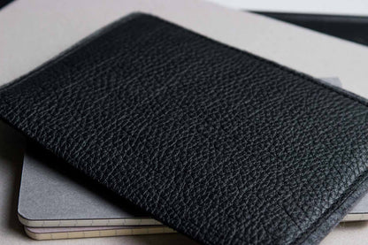 Handmade Leather & Wool Felt Passport Holder – Slim Travel Wallet with Card Slots