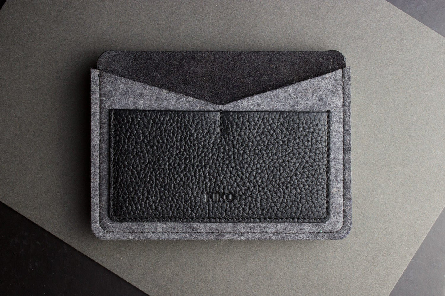 Handmade Leather & Wool Felt Passport Holder – Slim Travel Wallet with Card Slots