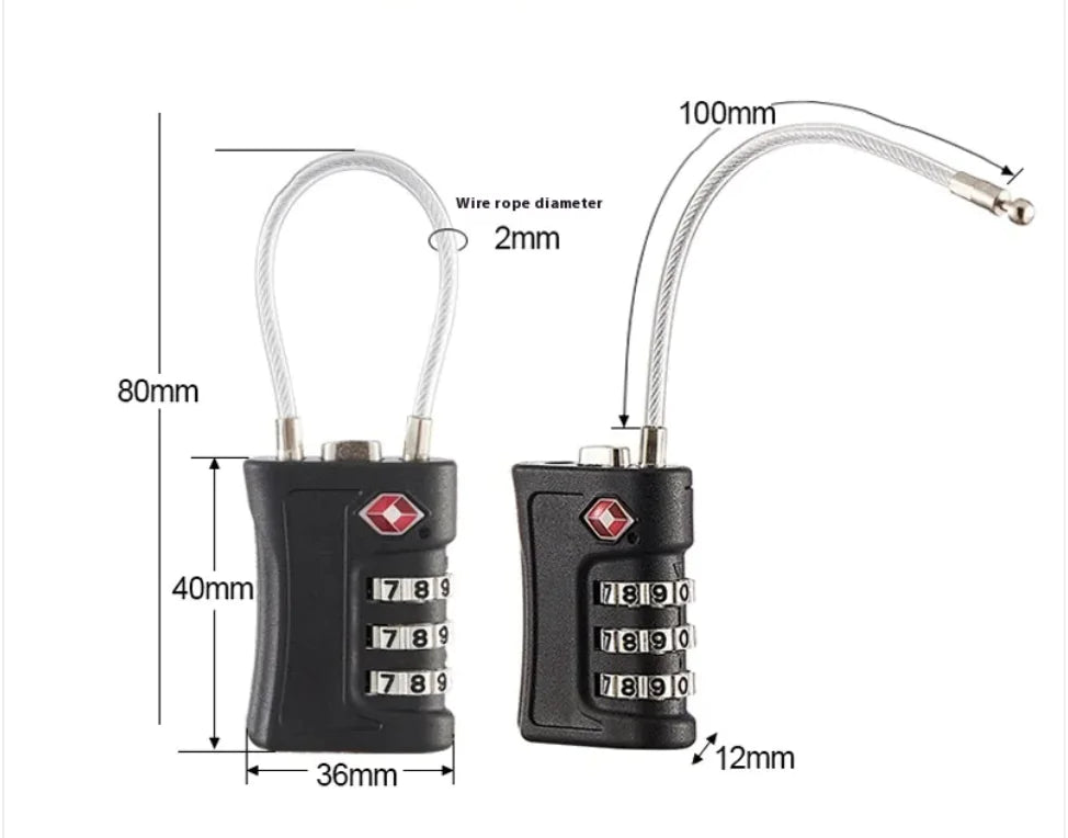 TSA-Approved Combination Luggage Lock - Keyless Security Lock