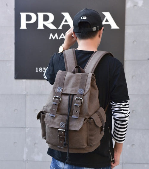 Influx street canvas backpack unisex backpack retro leisure travel bag