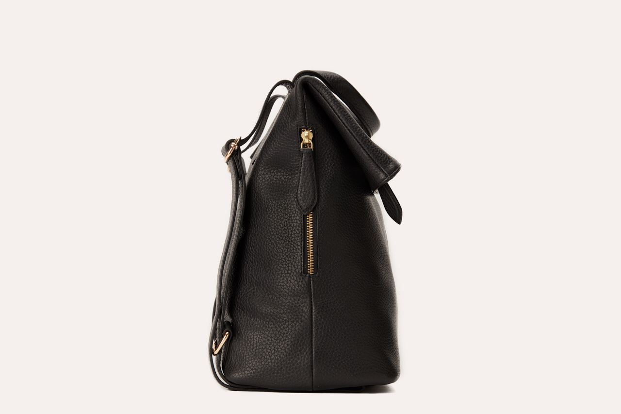 Genuine Pebble Leather Backpack – Fold N Go Timeless Elegance Meets Practical Functionality