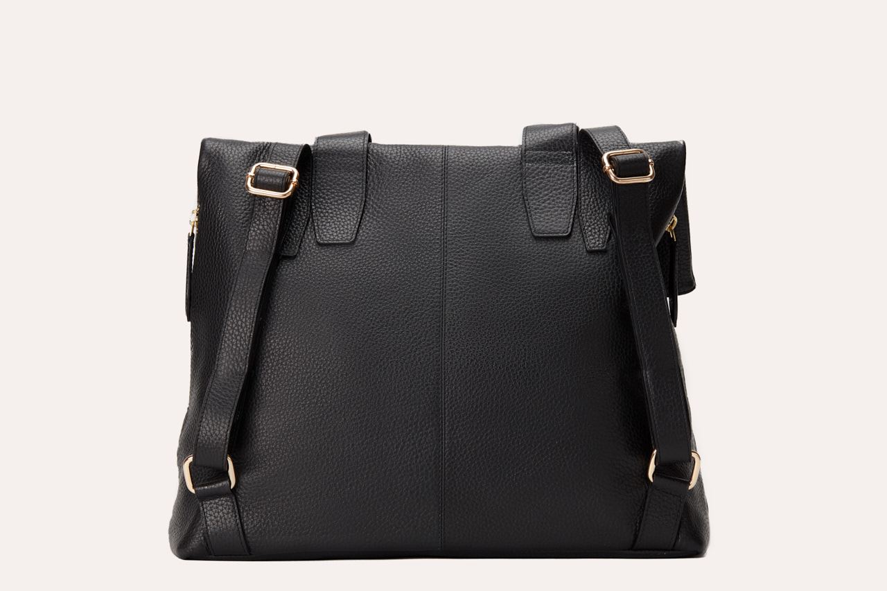 Genuine Pebble Leather Backpack – Fold N Go Timeless Elegance Meets Practical Functionality
