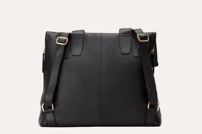 Genuine Pebble Leather Backpack – Fold N Go Timeless Elegance Meets Practical Functionality