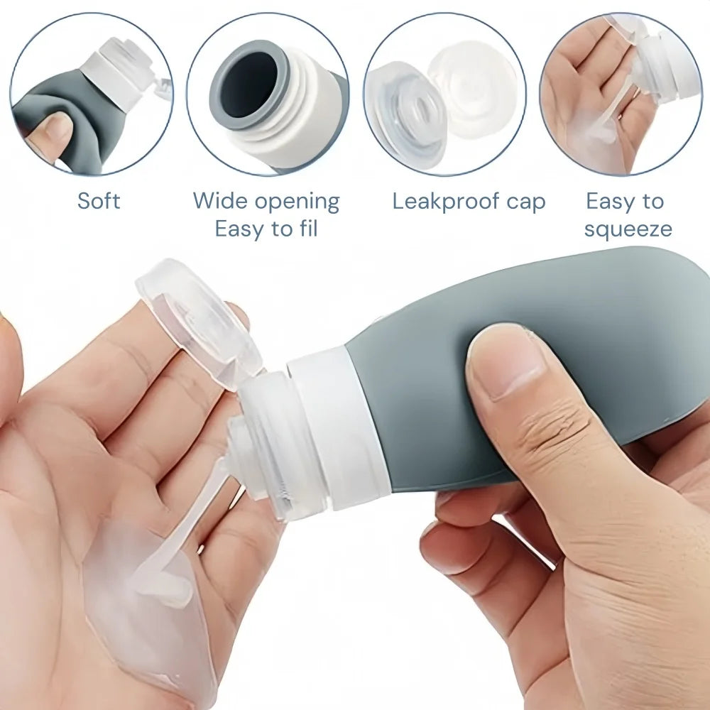 4 Pack Leak Proof Travel Bottling Bottle Set Made of Silicone -