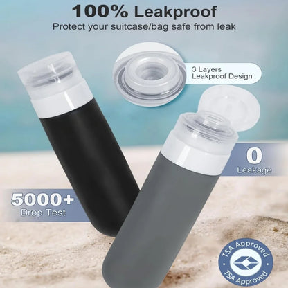 4 Pack Leak Proof Travel Bottling Bottle Set Made of Silicone -