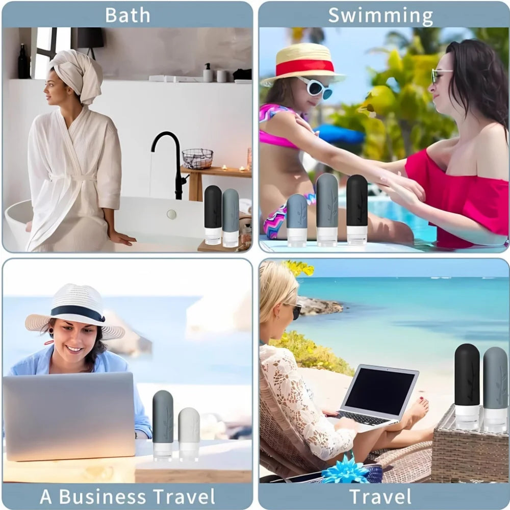 4 Pack Leak Proof Travel Bottling Bottle Set Made of Silicone -