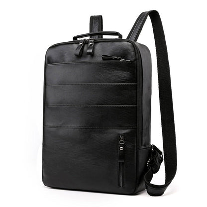 Business Backpacks For Men Waterproof PU Leather Laptop Bag Large