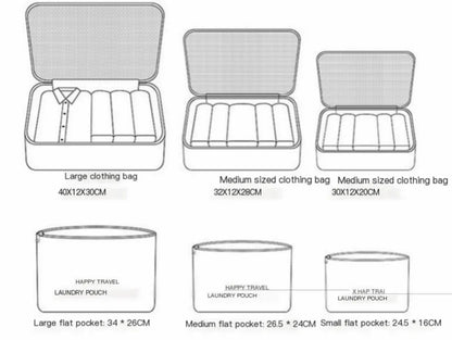 6-Piece Packing Cubes Set - Complete Travel Organization System