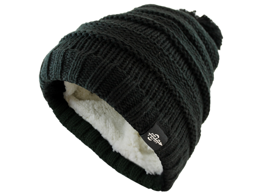 Knit Plush Insulated Beanie - Warmth & Comfort for Cold Weather Travel
