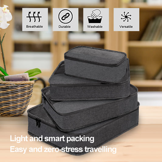 5-Piece Travel Packing Cubes Set with Mesh Tops