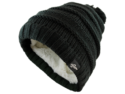 Warmest Plush Insulated Black Beanie Hat Winter Beanies Knitted Warm