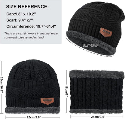 Winter Beanie Hats Scarf Gloves Set Thick Warm Slouchy Beanies Hat Knit Skull Cap Neck Warmer for Men Women